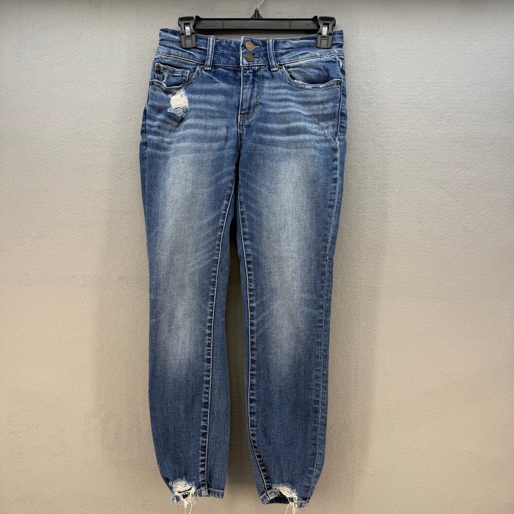 BKE Jeans Women's 25 (2) Blue Stella Mid-Rise Slim Fit Ankle Skinny Preppy